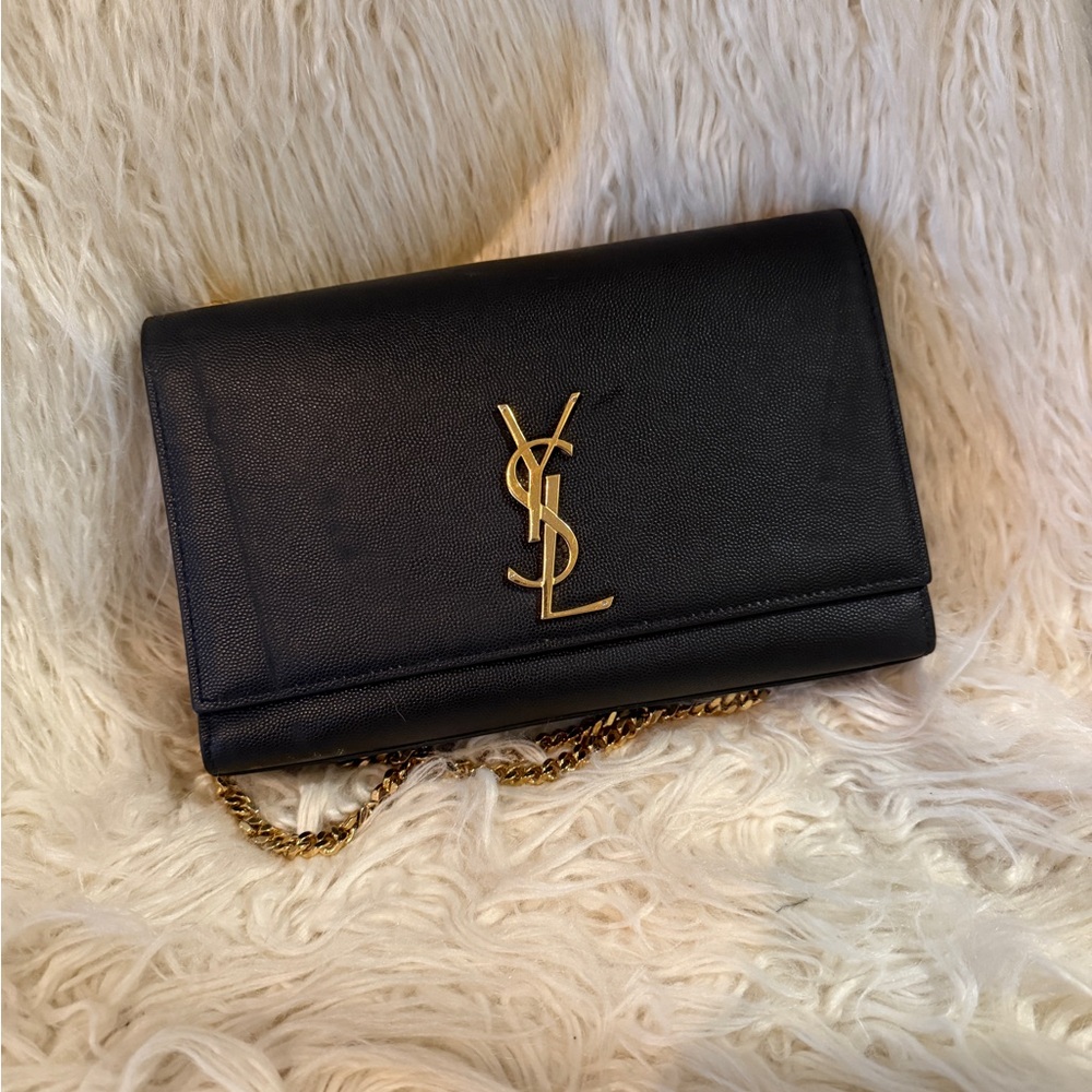 Yves Saint Laurent Black Leather Clutch